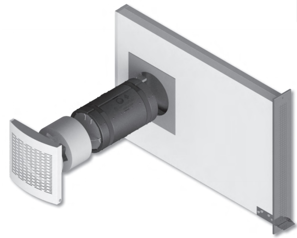 Dezentrales Wohnungslüftungsgerät Technikset mit Laibungselement