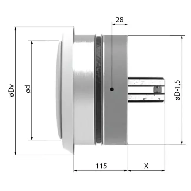 Luftdurchlaß rund mit Brandschutzklappe