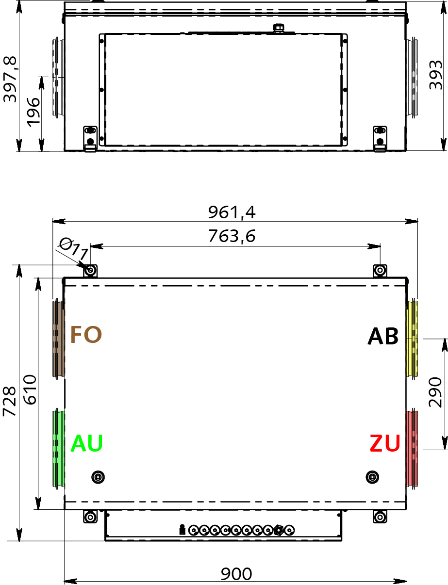 Lüftungsgerät mit Rotationswärmeübertrager