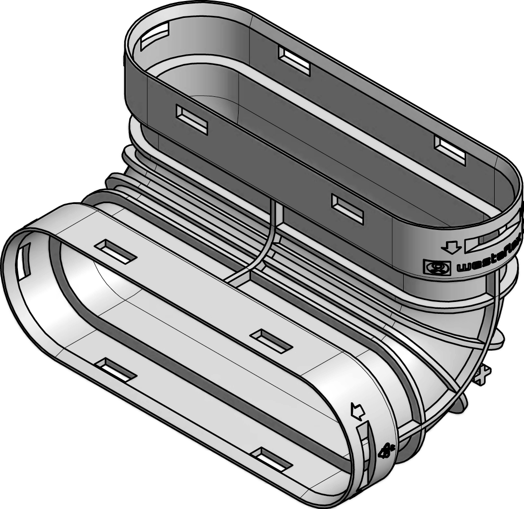 Bogen 90° breitseitig