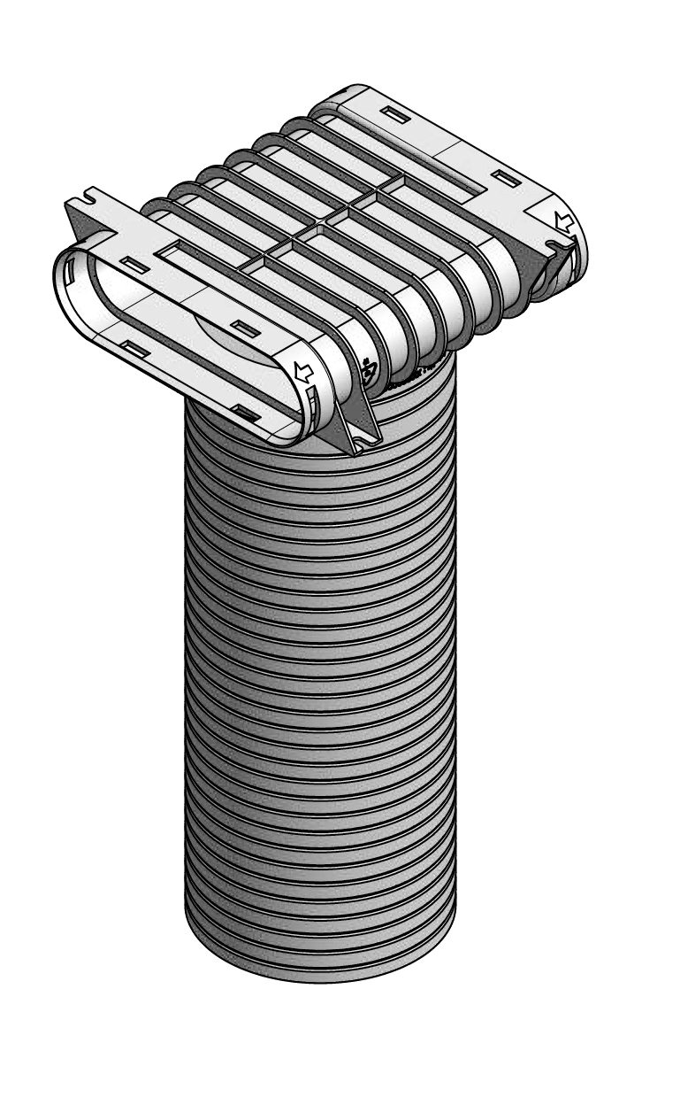 Umlenkstück, Durchgang