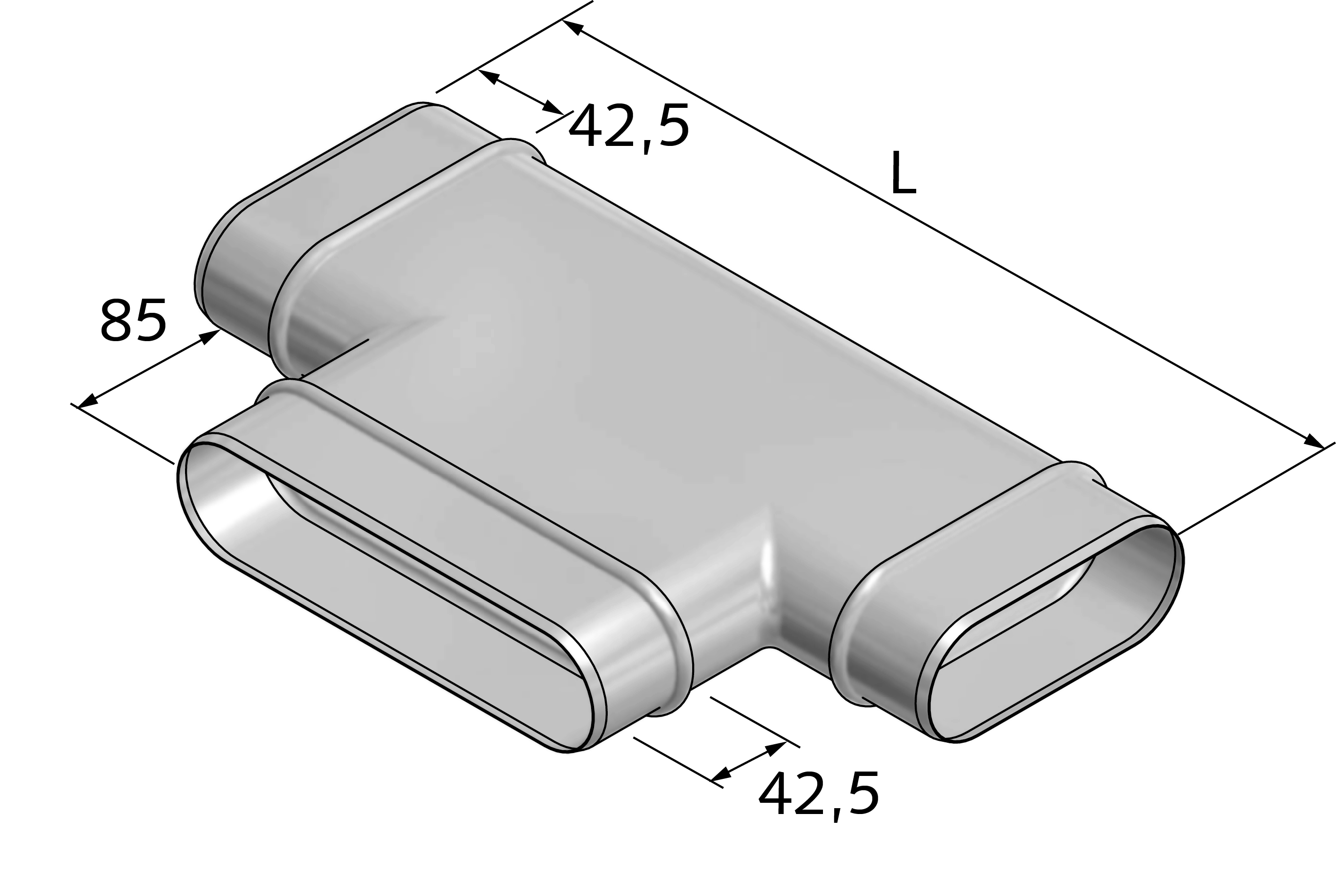 Abzweigstück schmalseitig